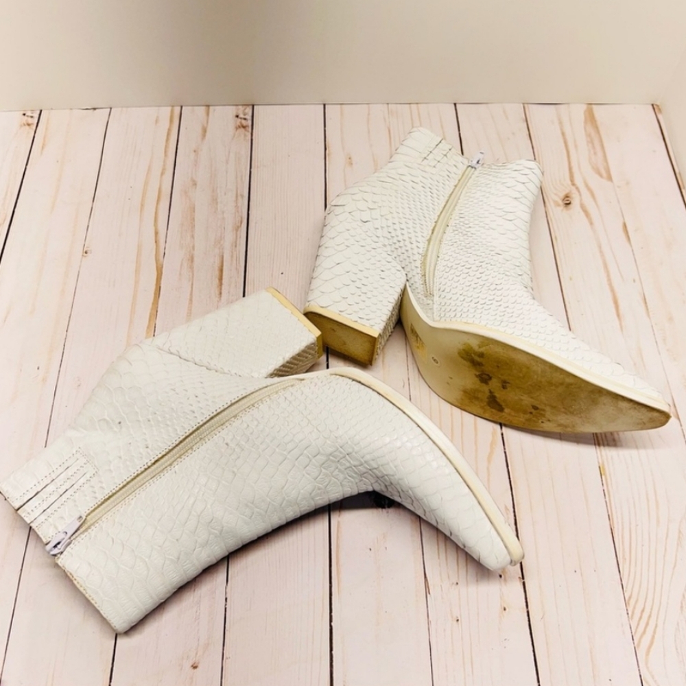 Jeffrey Campbell Pure White Flynn Snakeskin Cowboy Boots👢 🤠  Size 9 - Picture 8 of 11